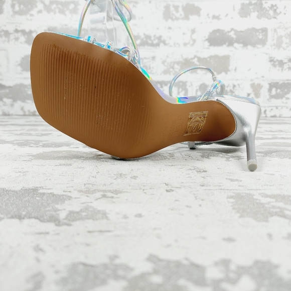 NEW Call It Spring Silver Summer Evening Stilettos Ankle Loop Party Sandals E931 - Picture 9 of 14